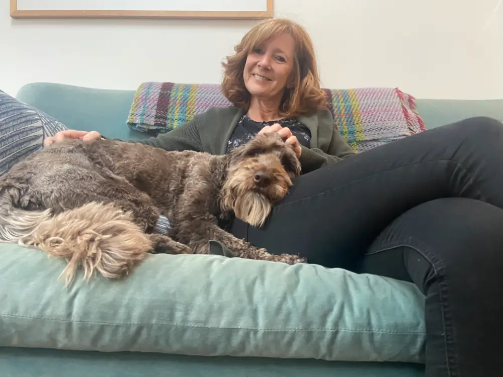 Anne-Marie Conway with her dog